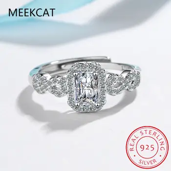 1CT Moissanitový kroucený prsten Retro krajkový prsten s kulatým brusem pro ženy Zásnubní šperky Věčná elegance Dárek MSR076 12 nejlepší prodej krajka Swarovski - №10