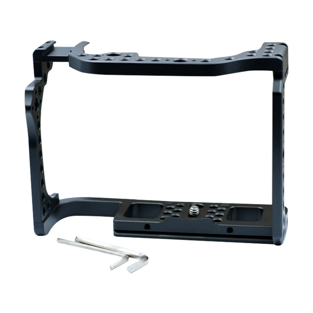 A49T Camera Cage for R Feature with 1/4 3/8 Thread Holes for Magic Arm Microphone Fill Light Attachment