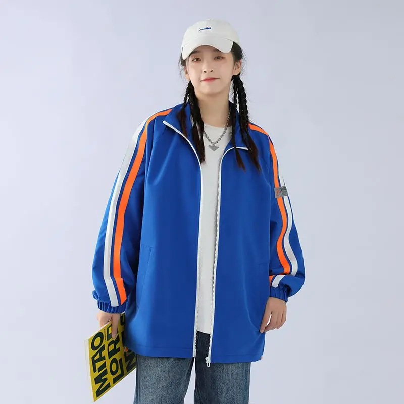 

Spring 2025 Slim Fit Casual Long Sve Couple Jaet Faionable Versatile Design Polyester Stand Fit Winter Outerwear