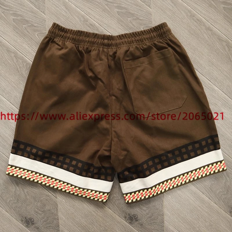 Brown Cactus Jack Wolf Shorts Men Women Best Quality Oversize Webbing Breeches