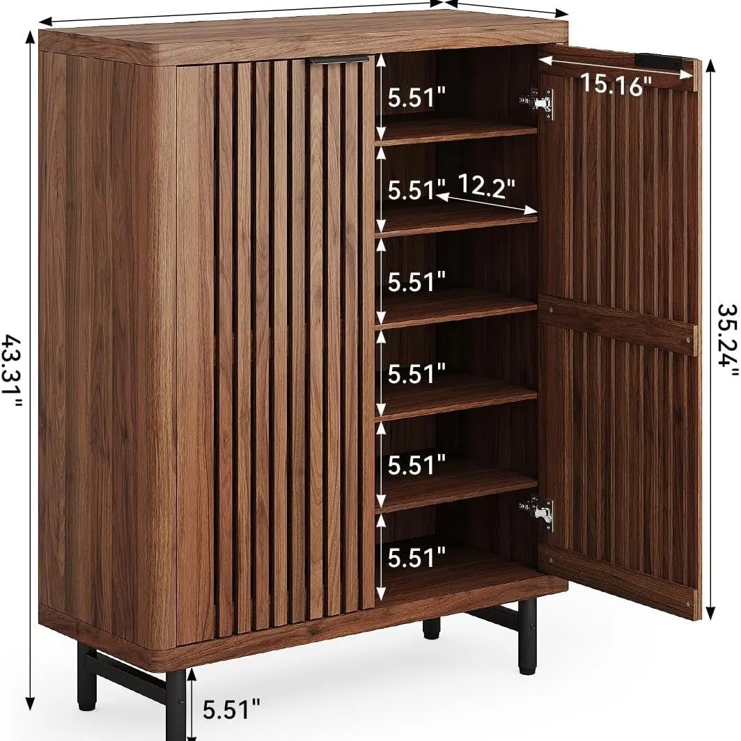 

Nordic black walnut grille shoe cabinet Japanese style light luxury foyer entrance cabinet modern simple and breathable home doo