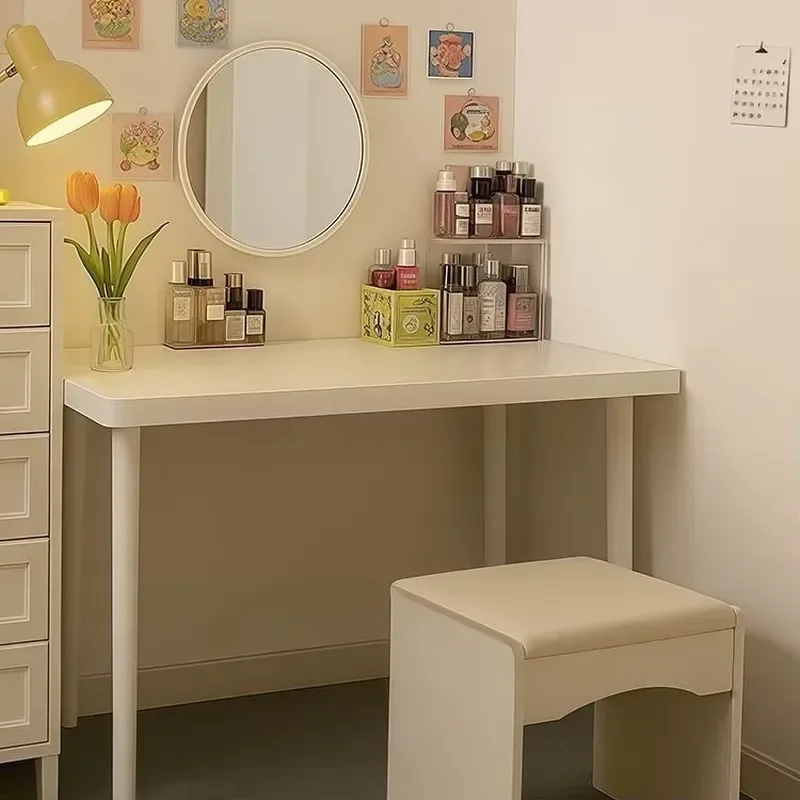Simple Rental Removable Foldable Durable Wood Panel Dressing Table for Apartment Hospital Bedroom Living Room School Office
