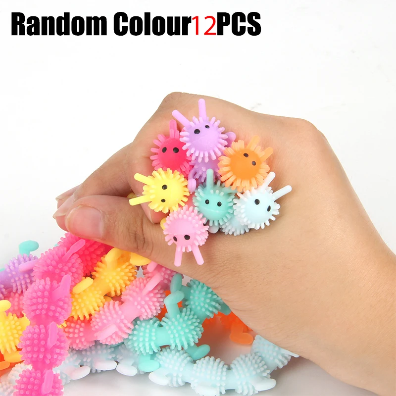 12Pcs Funny Unicorn Pull Worm Stretch String TPR Rope Kids Toy Birthday Party Game Favors Gift Children Stress Relief Fidget Toy