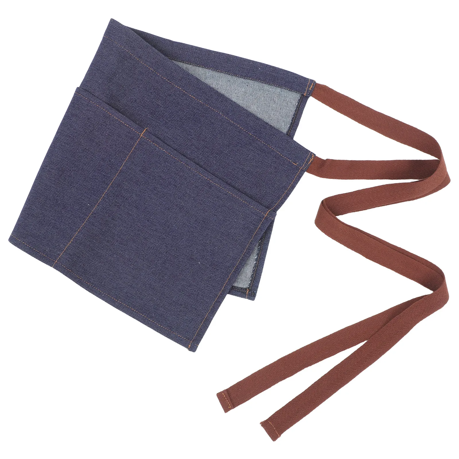 

Джинсовый поясной фартук 23x11.8 дюймов, хлопковый рабочий фартук для официантов, ресторанов, кухни, барбекю, с 3 карманами