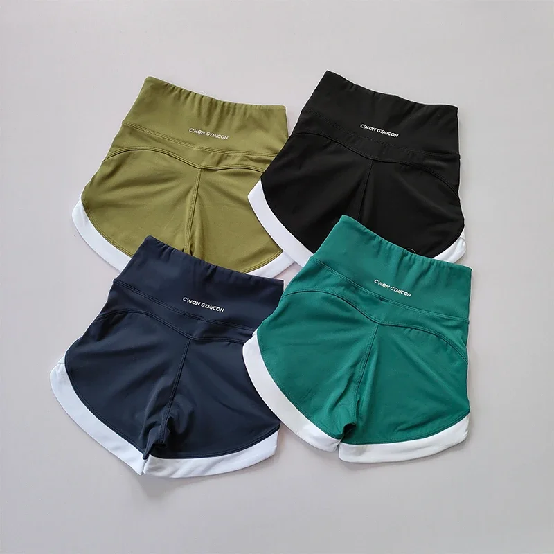 Hochgeschnittene, hüftformende Sportshorts für Damen im Sommer, im Pure-Lust-Stil, sexy, eng anliegend, dünne, lässige Yoga-Hosen für attraktive Mädchen. – Detail 2