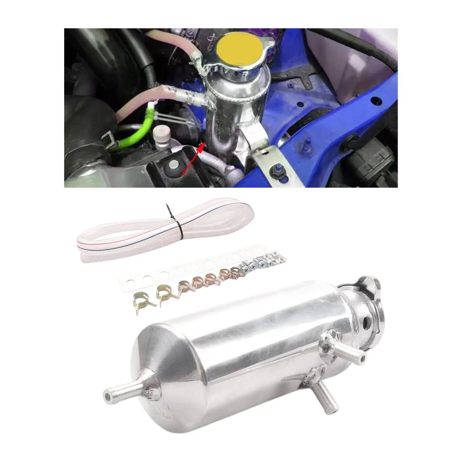 

Radiator Overflow Tank High Temperature Resistant Coolant Water Expansion Tank Replacement Accessory for Car Engine Cooling