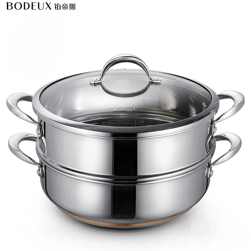 Wholesale Stainless Steaming Pot Five-layer Steamer 28CM-4.8L Cooking Pots Dumpling Steamer