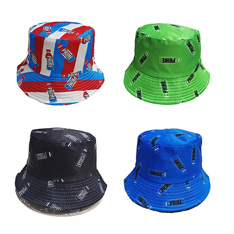 Letter Print Bucket Hat Panama Fisherman Hats Men Women PRIME Printing Harajuku Summer Outdoor Hip Hop Bob Cap Gorras