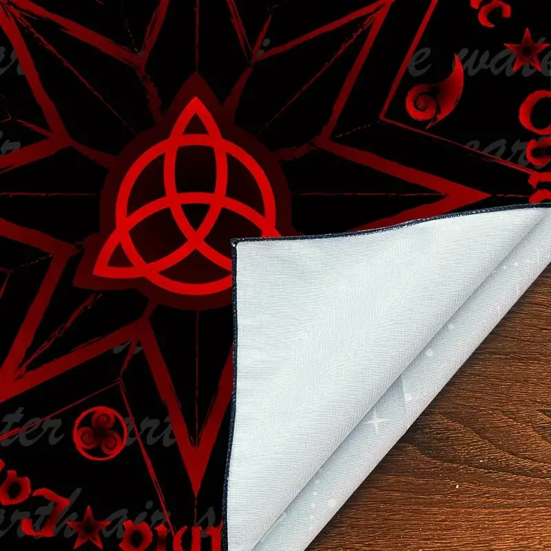 Red Wheel Of The Year Tarot Tablecloth Modern Paganism Wicca altar cloth Wiccan calendar and holidays Tarot Card Table Cloth