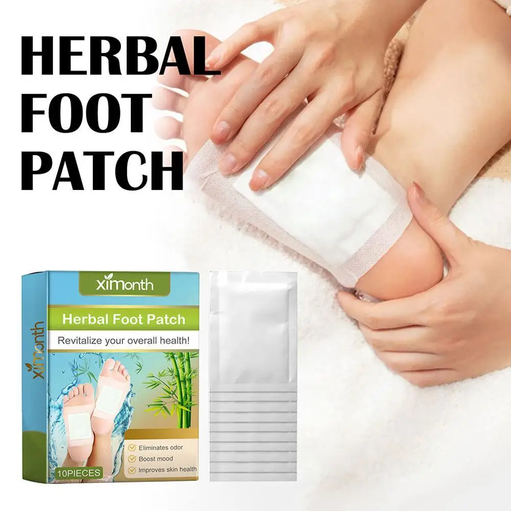 Parche Herbal Natural para pies, pegatinas para pies, 10 piezas, para perder peso, aliviar el estrés, relajación, Limpieza Profunda, ayuda a dormir