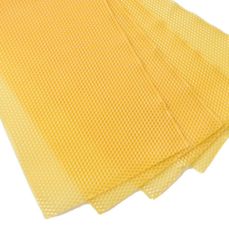 LJL-60Pcs Honeycomb Foundation Bee Wax Foundation Sheets Paper Candlemaking Beeswax Flakes Beekeeping Tool