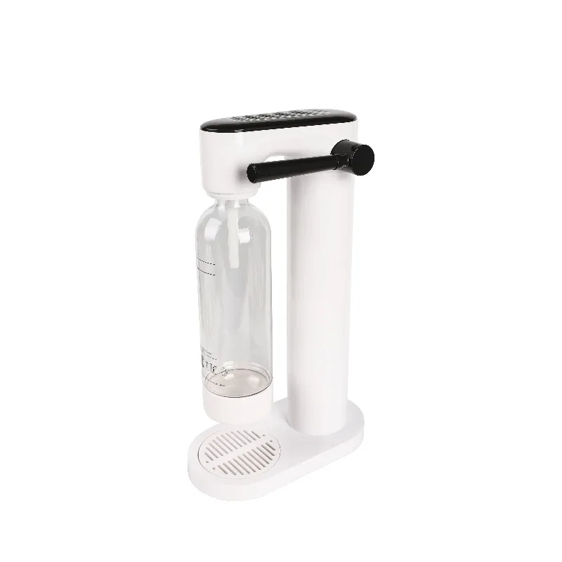 

Portable commercial soda water dispenser with gas-powered plastic housing