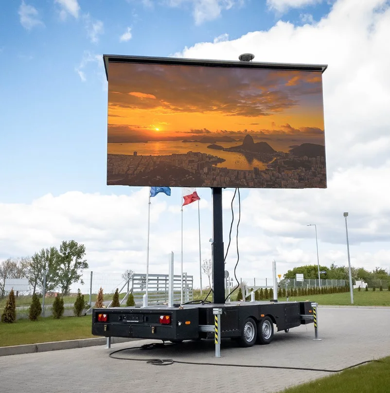 629kg P6.6 Outdoor Quick Assemble Solor LED Display Trailer with Solor Panel 2240mm*1280mm