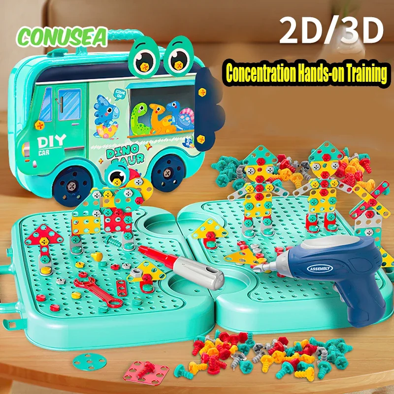 

DIY Toy Tools Set Drill Tool Playset Children Play Every Family Screw Puzzle Handmade Educational Assembly Toys for Boys Girls