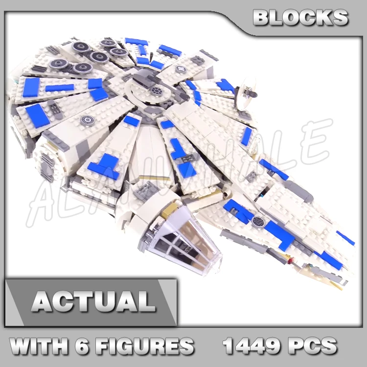 

1449pcs Space Plan Classic White-Blue Falcon Spaceship Opening Hull Plates 10906 Building Blocks Toy Compatible With Model