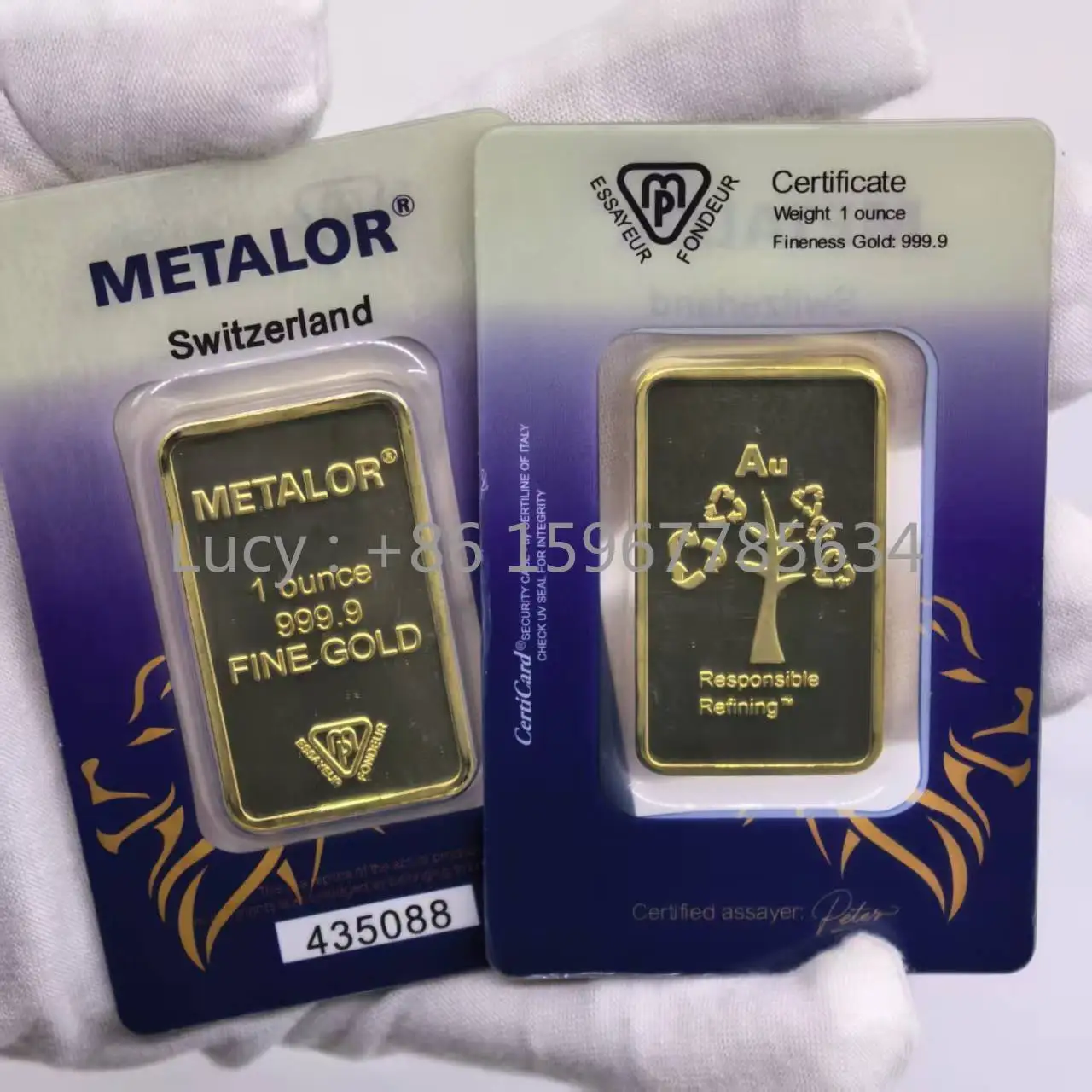 شريط ذهب غير مغناطيسي عيار 24 قيراط، 1 أونصة، شريط مطلي بالذهب سويسرا، رقم تسلسلي مستقل #3