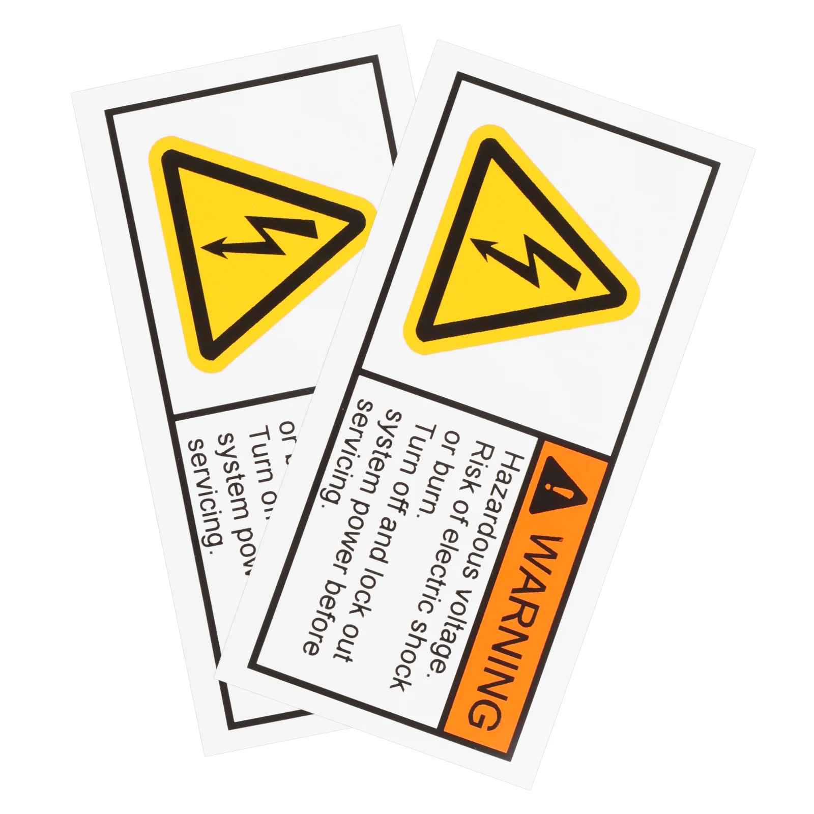 2 pcs Voltage Warning Labels High Voltage Safety Signs For Electrical Panels Shock Hazard Stickers Caution Decals