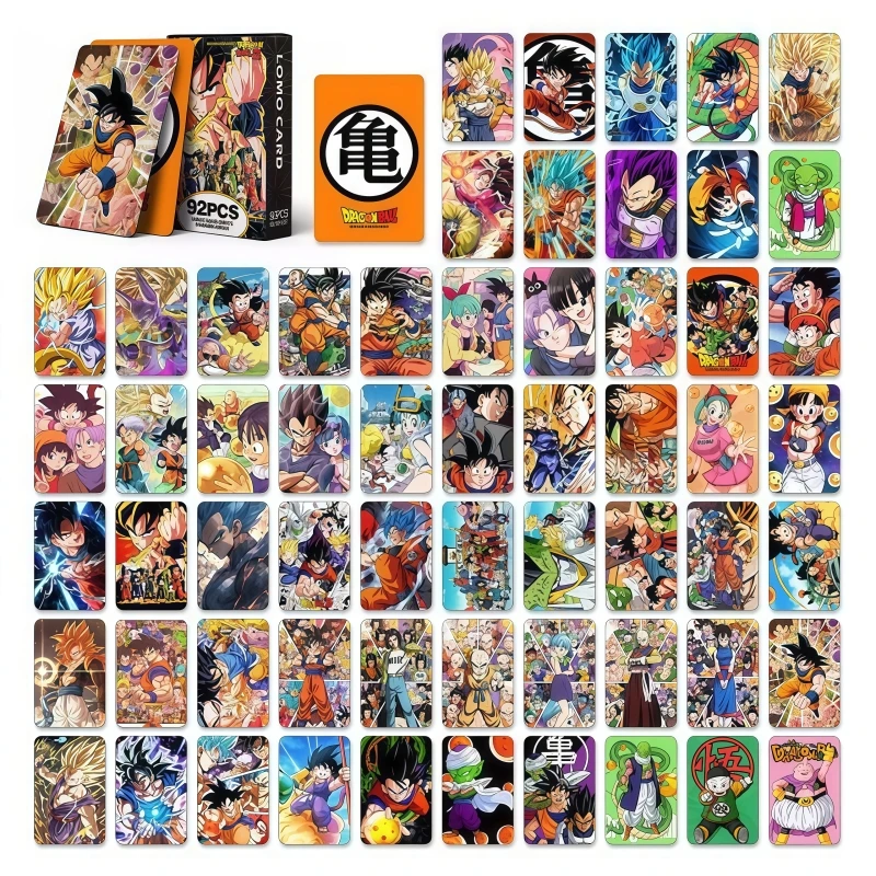 

92pcs Dragon Ball cards cartoon anime merchandise Super Saiyan Goku Trunks Bulma Kame Sennin Vegeta custom collectible cards toy