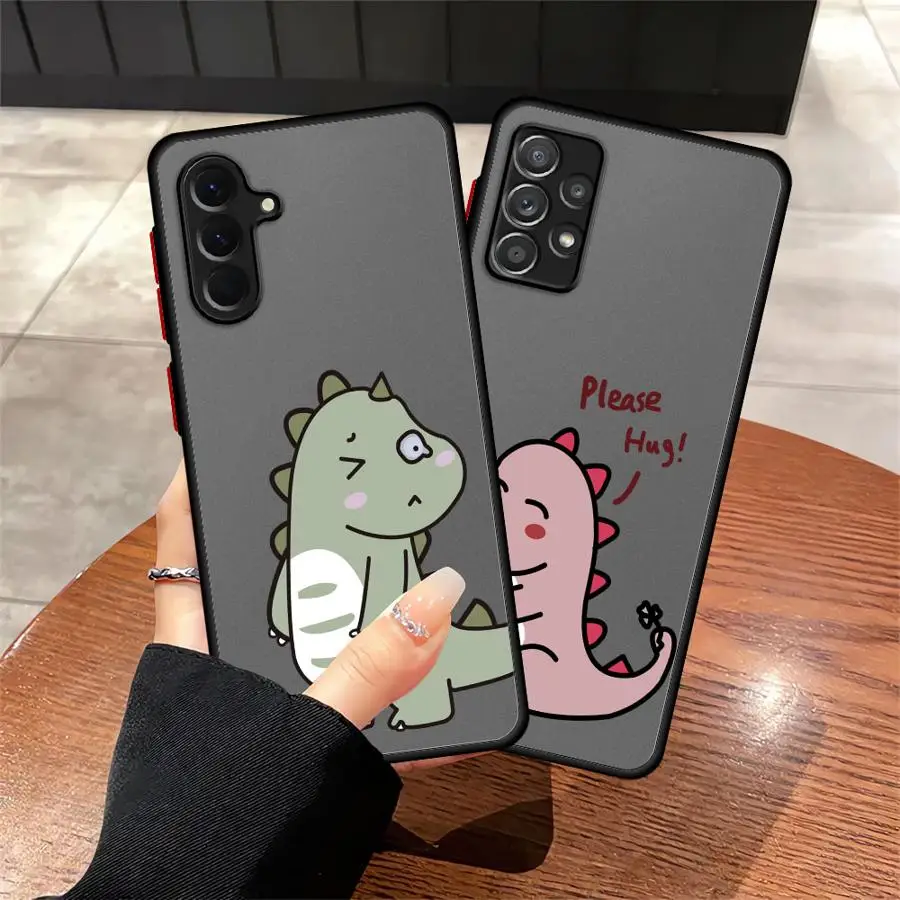 

Чехол для Samsung Galaxy A12 A14 A30 A13 A70 A50 A06 Note 20 Ultra 10+ 9 8 A05 A15 A16 Задняя крышка телефона с рисунком динозавра Пара