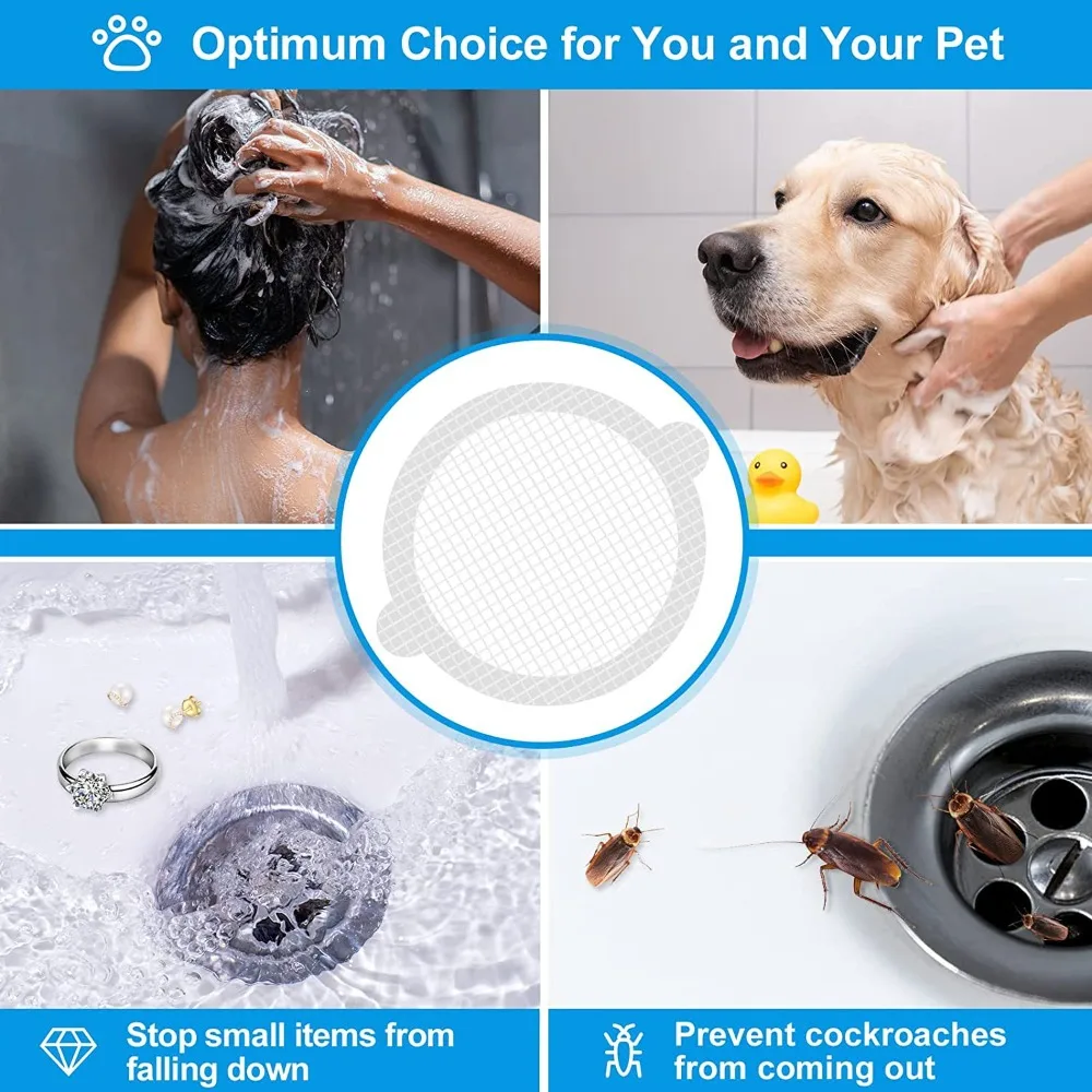 

10Pcs Disposable Disposable Shower Floor Drain Sticker Kitchen Bathroom Hair Catcher Accessories Sticker