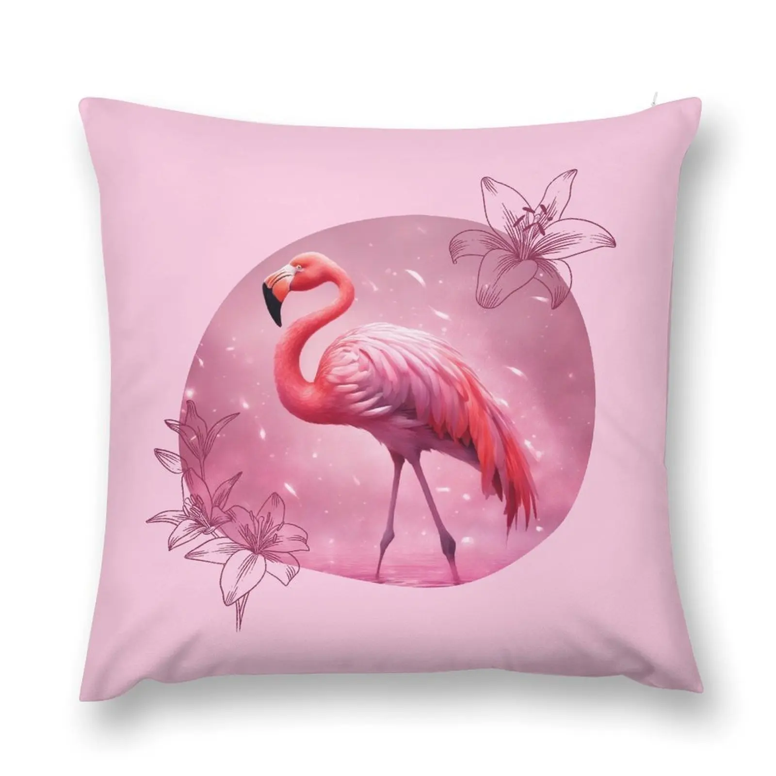 

Flamingo with flowers Throw Pillow Sofa Covers For Living Room Cushions pillow