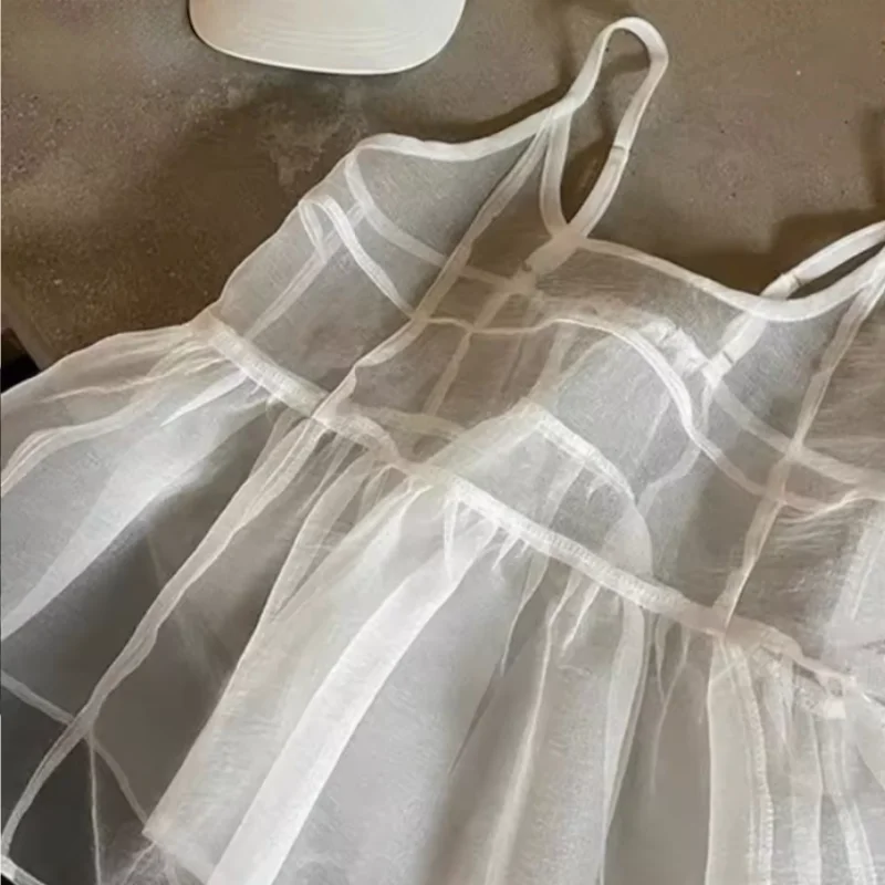 French Style Sweet Ruffles Sleeveless Vest Loose New Fresh Korea Chic Tank All-match Slim Bud Sling Hot Sell Minority Top Mesh