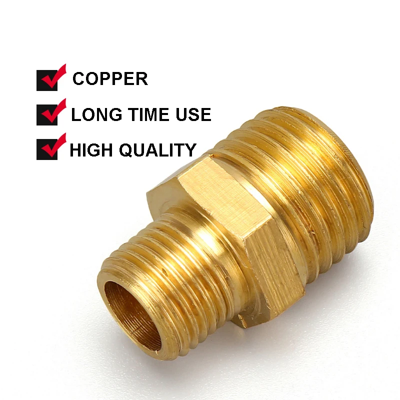 Brass Pipe Hex Nipple Fitting Quick Coupler Adapter 1/8 1/4 3/8 1/2 3/4 1 BSP Male to Male Thread Water Oil Gas Connector