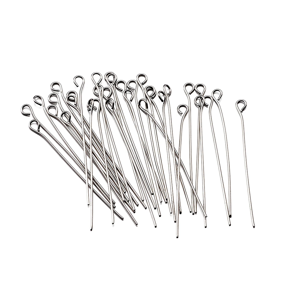 

200pcs Stainless Steel 9 Eye Pins 20mm 30mm 40mm 50mm Eye Head Pins For DIY Jewelry Findings Making Supplies