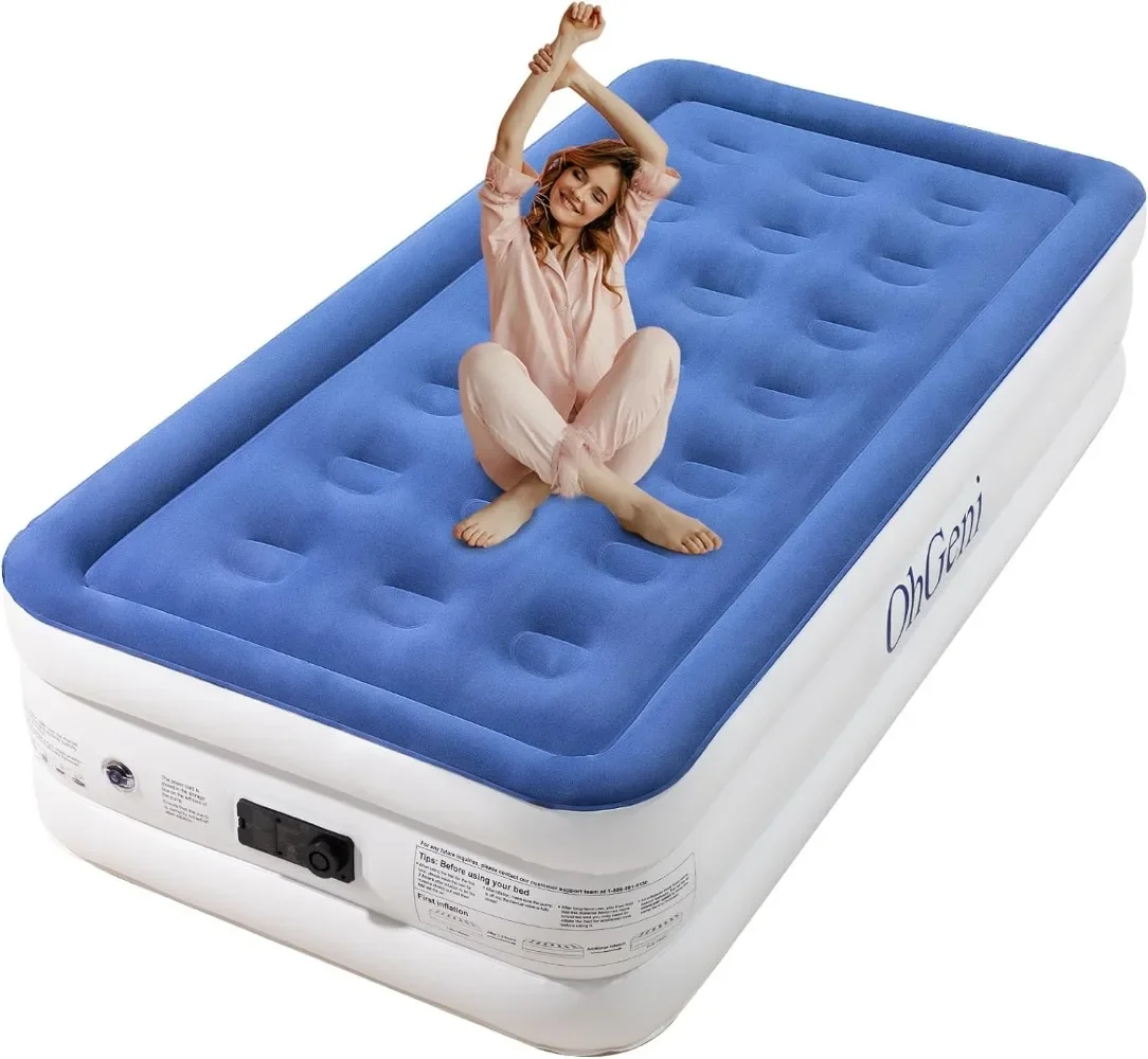 

Twin Size Air Mattress with Built in Pump, 18 Inch Elevated Quick Inflation/Deflation Inflatable Bed,Durable Blow Up Mattresses