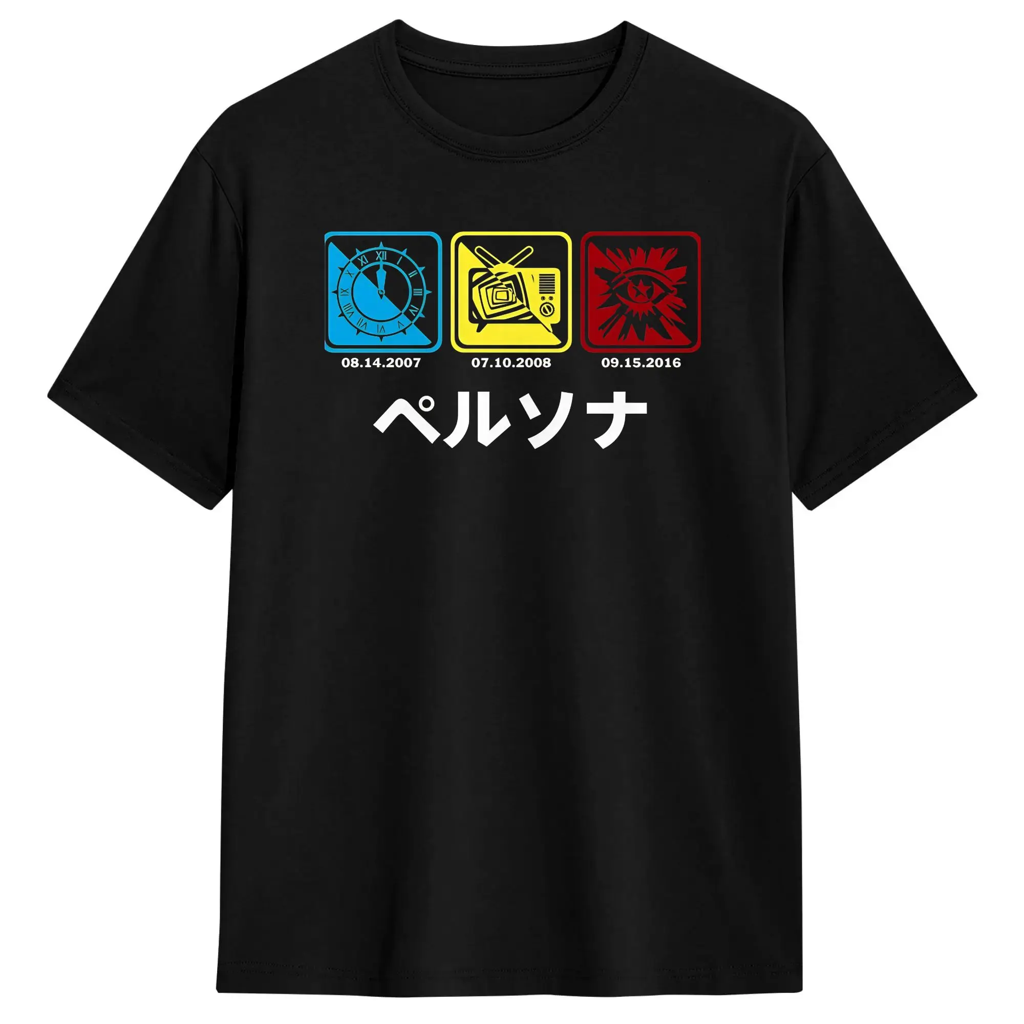 Persona Personified Installments Men's T Shirts  Vintage Tees Short Sleeve Crewneck T-Shirts Cotton Plus Size Clothing