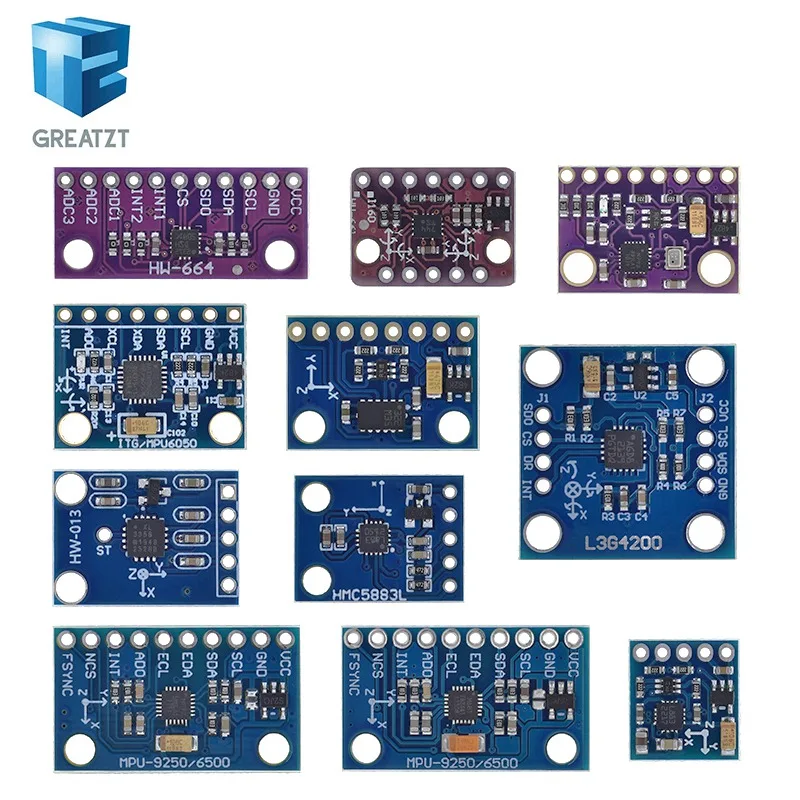 MPU-6050 MPU-9250 BMI160 LSM303DLHC L3G4200D HMC5883L ADXL335 LIS3DSH 3 6 9-Axis Attitude +Gyro+Accelerator+Magnetometer Sensor