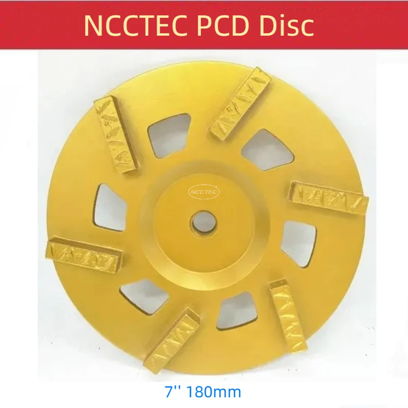 [ 6 PCD Segments] 7'' Diamond PCD Grinding Cup Wheel 180mm PCD Grind Tool Discs for Removing Epoxy, Glue, Mastic and Paint