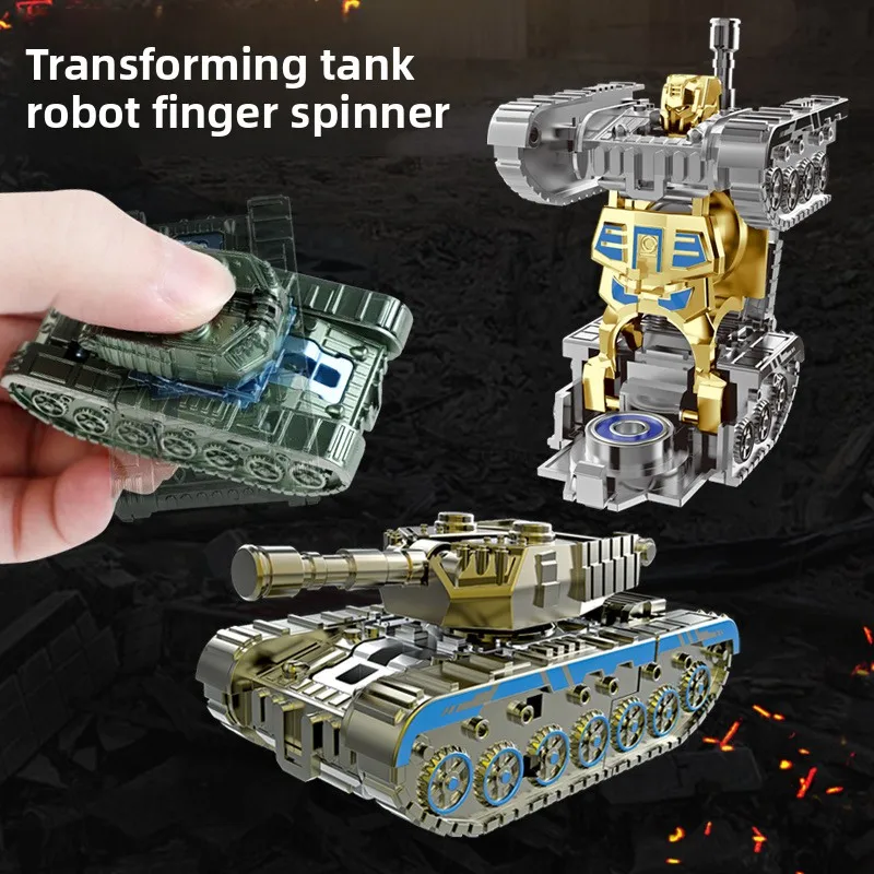 Children's creative mecha **** deformation robot fingertip gyro decompression toy