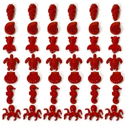 10 PCs Zinc Based Alloy Ocean Jewelry Spacer Charms Red Shell Seahorse Conch Enamel Pendants For Diy Necklace Jewelry Making