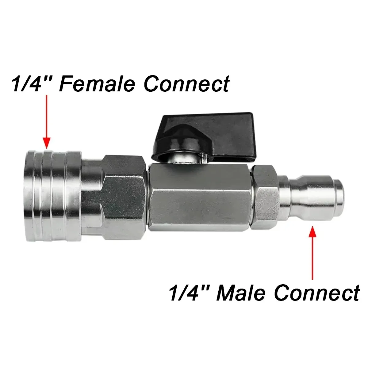 1/4 Inch Quick Connect Ball Valve High Pressure Washer Water Shut Off Switch Stainless Steel Flow Control Connector Fitting