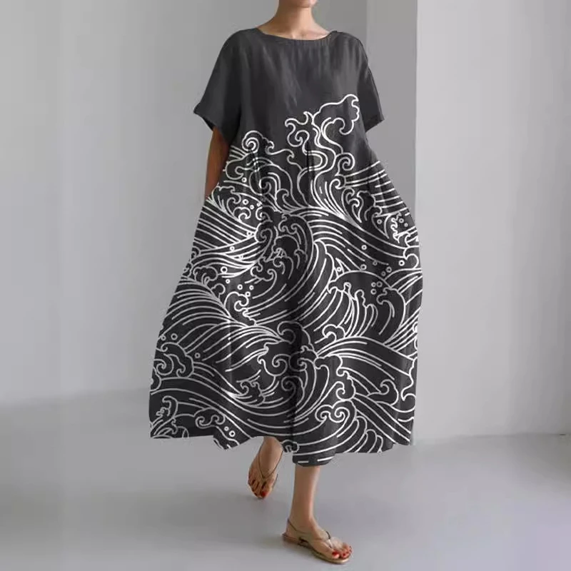 Été femmes robe à manches courtes 2025 mode décontracté imprimé fleuri fête robe d'été plage Mini robes Sexy dames t-shirt robe