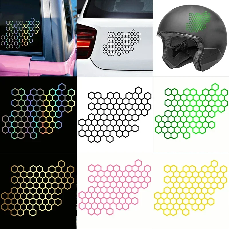 Honeycomb Open Style Car Stickers for Auto Window Body Motorcycle Cool Modified Tail Lights Stickers Racing Helmet Vinyl Decals