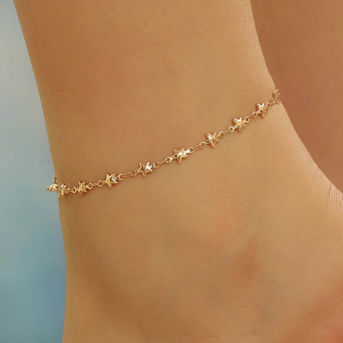 Bohemia Vintage Star Anklet Link Chains Fashion KC Gold Color Bracelets for Women Girl Jewelry Beach Barefoot Sandal Anklet Gift