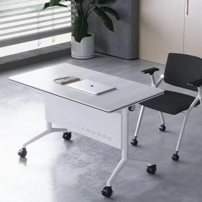 

Office folding conference table, mobile training table and chair combination hotel strip mobile splicing activity training table