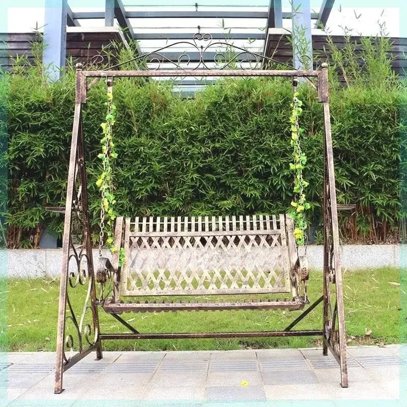 Metal Terrace Loungers Patio Swings Hammock Shaking Retro Garden Patio Swings Hanging Chair Outdoor Furniture Schommel LLOS