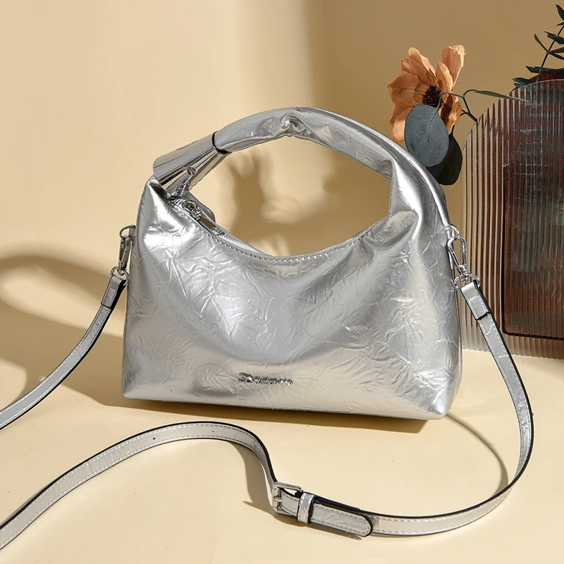 

Solid Color PU Leather Cross Body Bag Female Basket Shoulder Bag Short Handle Bag Small Bucket Handbag for Girls and Women