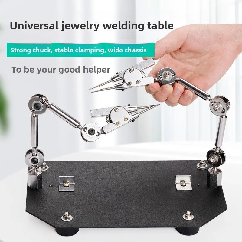 Adjustable third hand soldering tool for jewelry production circuit board welding and repair workbench bracket