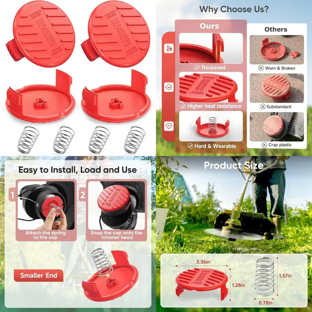 String Trimmer Replacement Spool Cap - Compatible with Craftsman and Weed Wacker Trimmer Line Parts