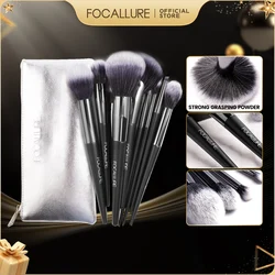 FOCALLURE 6/10 Pcs Soft Fluffy Makeup Brushes Set for Foundation Concealer Blush Setting Powder Eyeshadow Blending Tools Brush