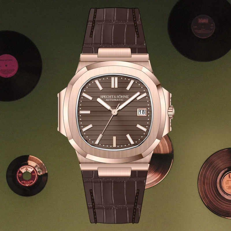 

Мужские часы Specht & Sohne, механические часы, Япония Miyota 8215, механизм из нержавеющей стали, с сапфировым стеклом, классические часы 5711, водонепроницаемые