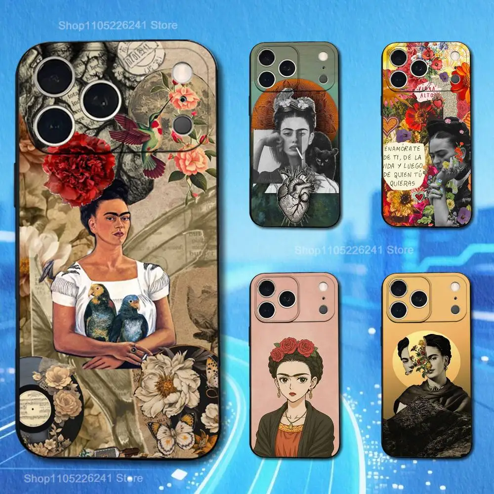 

Artist F-Fridas K-Kahlo-es For iPhone 13,17,11,12,16,14,15,Plus,Pro Max,XS,X,XR,SE,Mini,8,7,Soft Silicone Black Phone Case