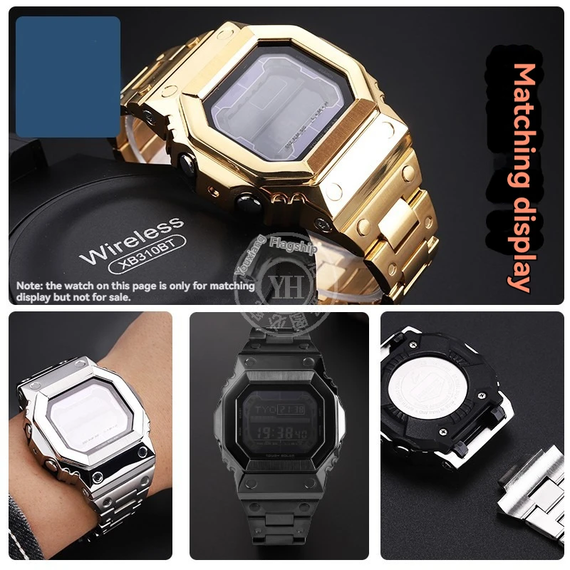 GX-56 High quality stainless steel watch accessories for Casio Block Giant G Series GX-56BB modified stainless steel case strap