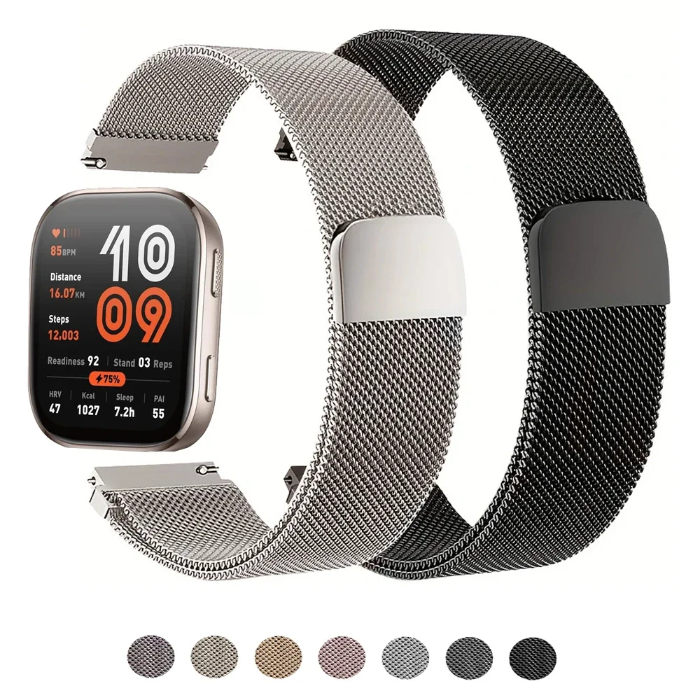 Milanese loop strap For Amazfit bip 6-5-3/u/pro Sport 20mm/22mm Bracelet for Amazfit GTS 4/3/2/2e/4 Mini/GTR 4/3/3 Pro/2/2e band image 2