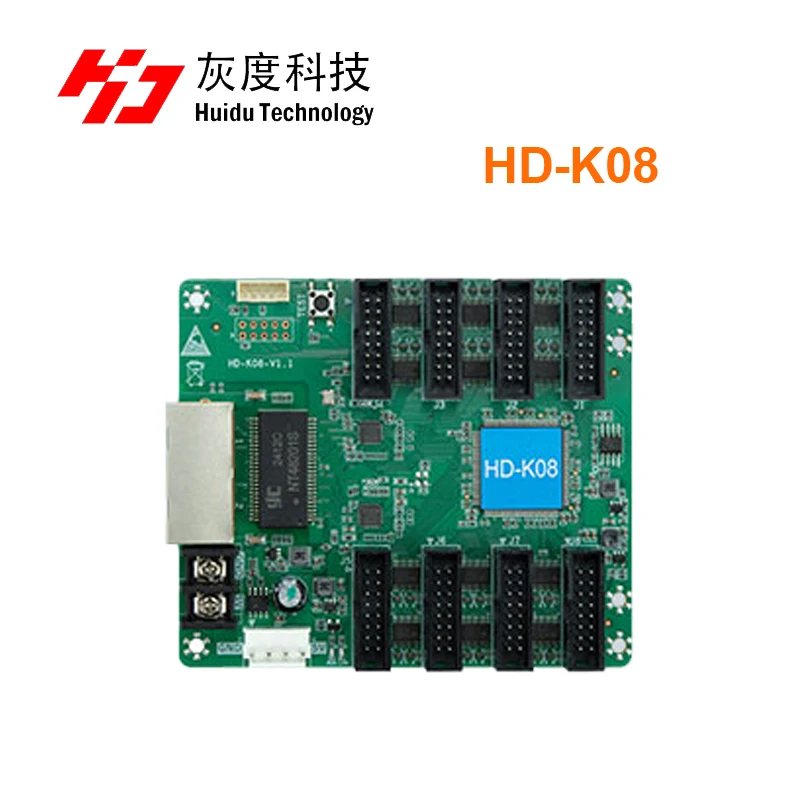 Huidu LED Receiving Card HD K08 Support Synchronous Asynchronous Control System with 8 Standard HUB75E Interfaces on the Board