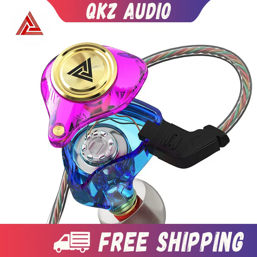 QKZ AK3-FiLe Wired Earphone HiFi Music Monitor Bass Headphones With Microphone Noise Cancelling Headset For Sport Gaming Earbuds